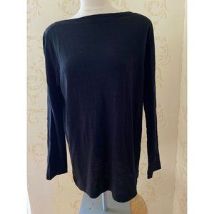 Italy Ladies Size 42  Malo 100% Linen Black Sweater/Shirt